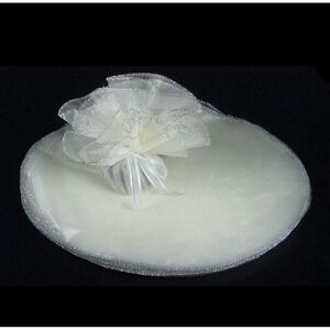 24 TULLE WRAPPERS White Organza W/ Silver Edge CIRCLES 9" DIY  Party Favors